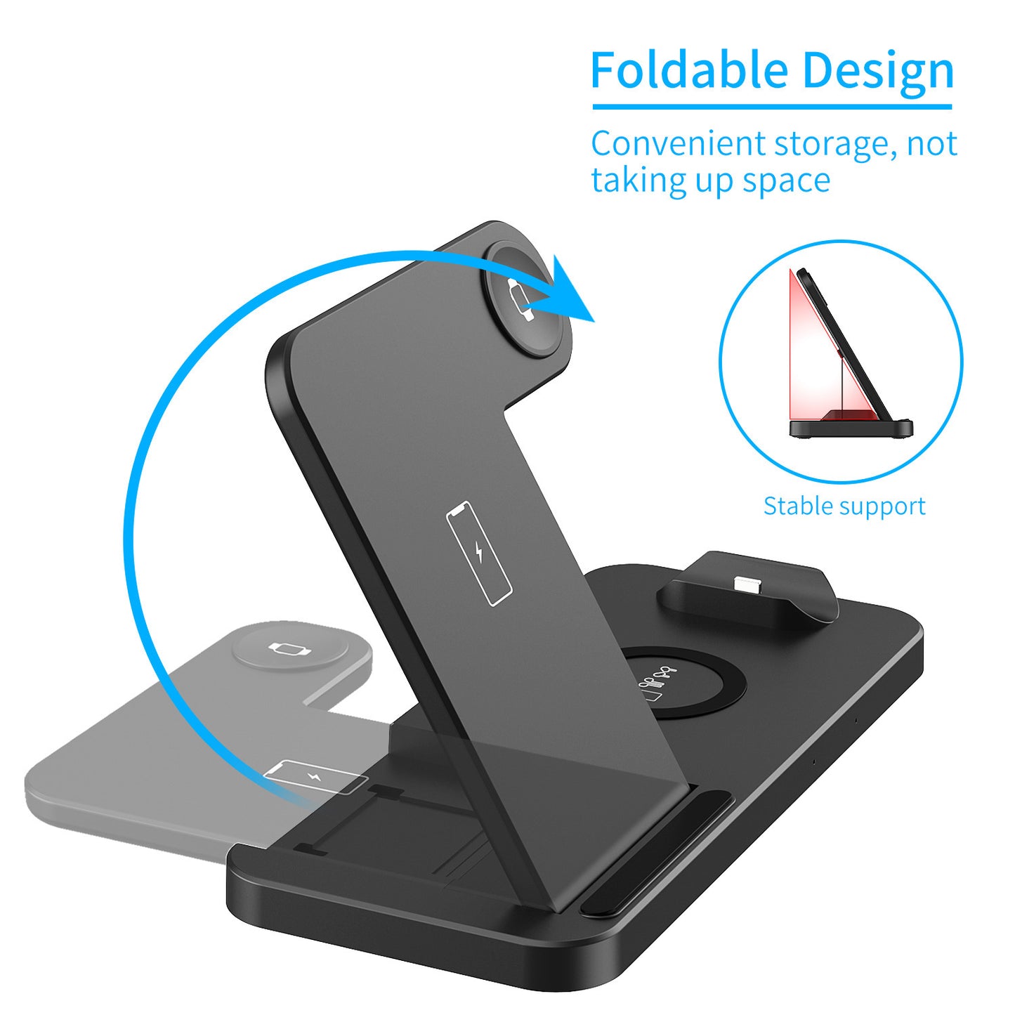 Fdgao 15W 4 In 1 Desktop Wireless Charger